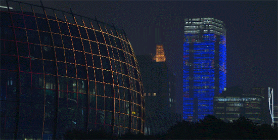 上海魅力燈光秀慶祝進(jìn)博會